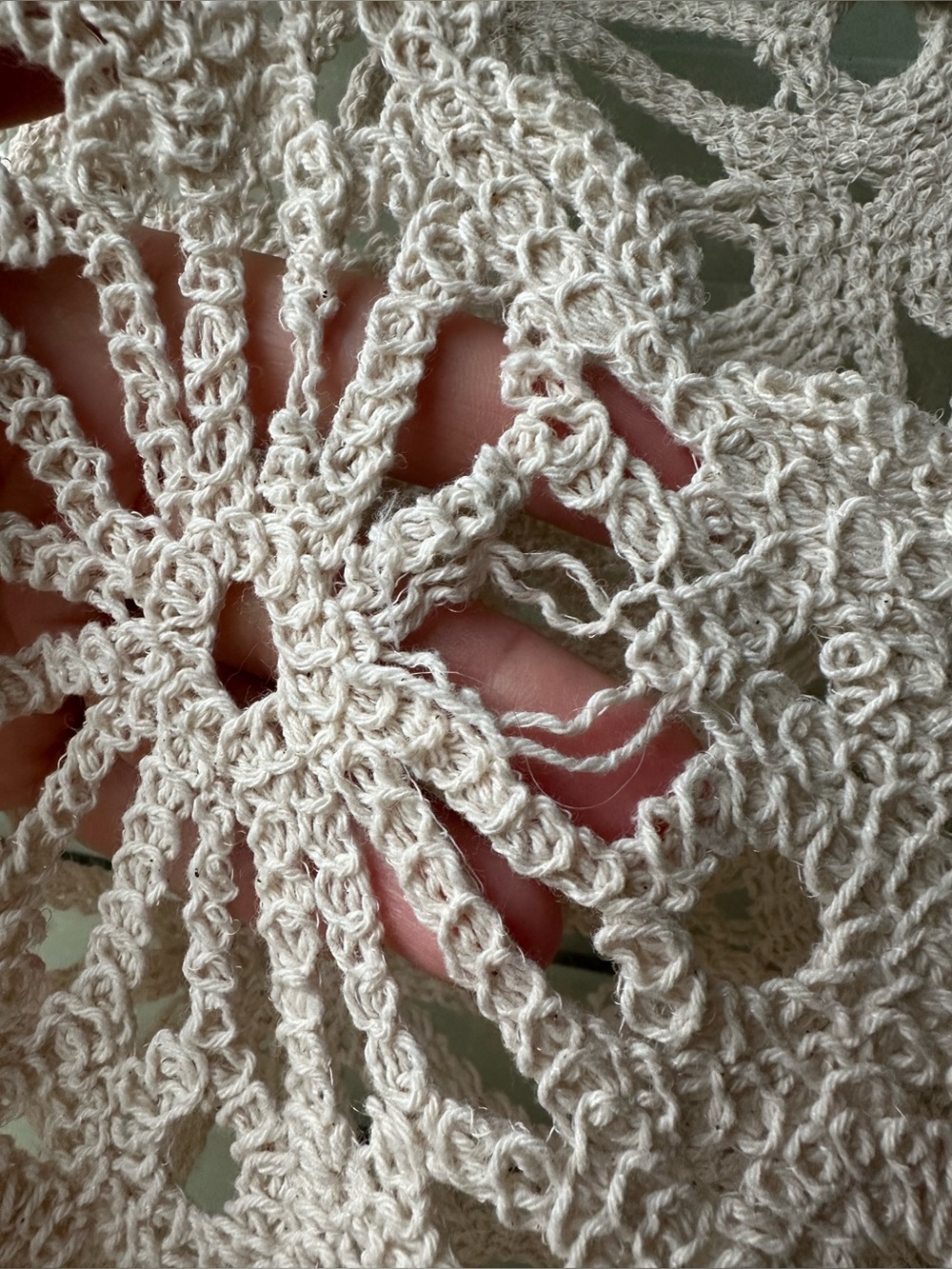Rebellion Cotton Crochet Cream Tank Top - Picture 5 of 7